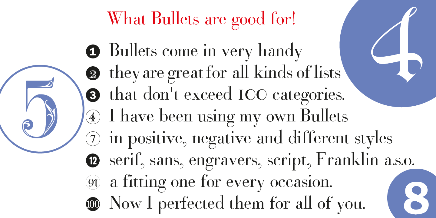 Przykład czcionki Bullets Royal Bavarian pos
